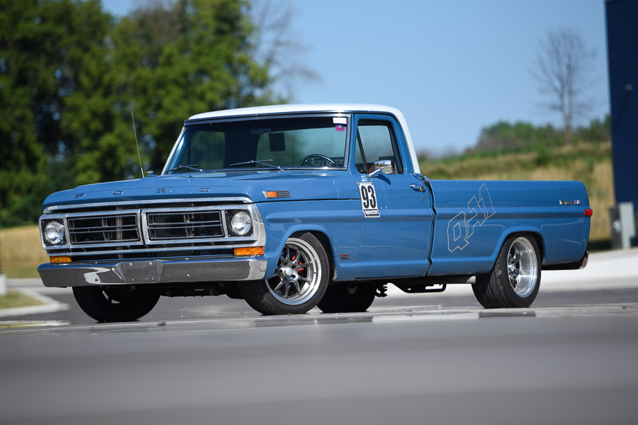 	1972 Ford F100 long bed custom build featuring QA1’s advanced suspension system for superior handling and performance.