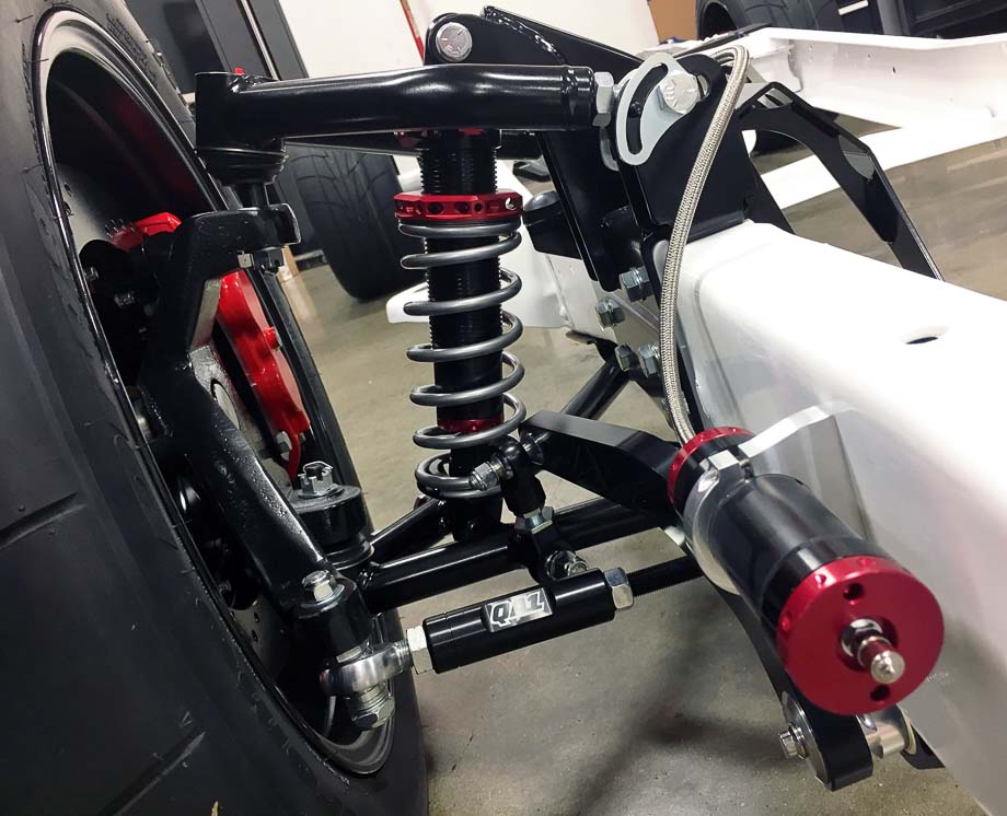 QA1 MOD series shocks with a remote canister provide enhanced suspension fluid control and prevent cavitation, offering consistent performance in high-demand driving conditions. QA1 MOD series shocks with a remote canister provide enhanced suspension fluid control and prevent cavitation, offering consistent performance in high-demand driving conditions.