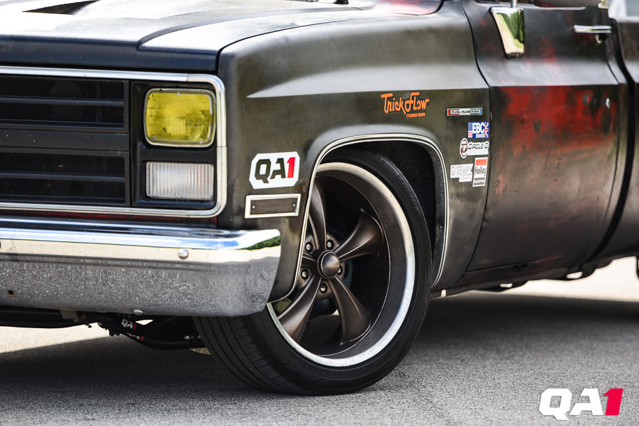 1985 Chevrolet C10 with QA1 suspension.