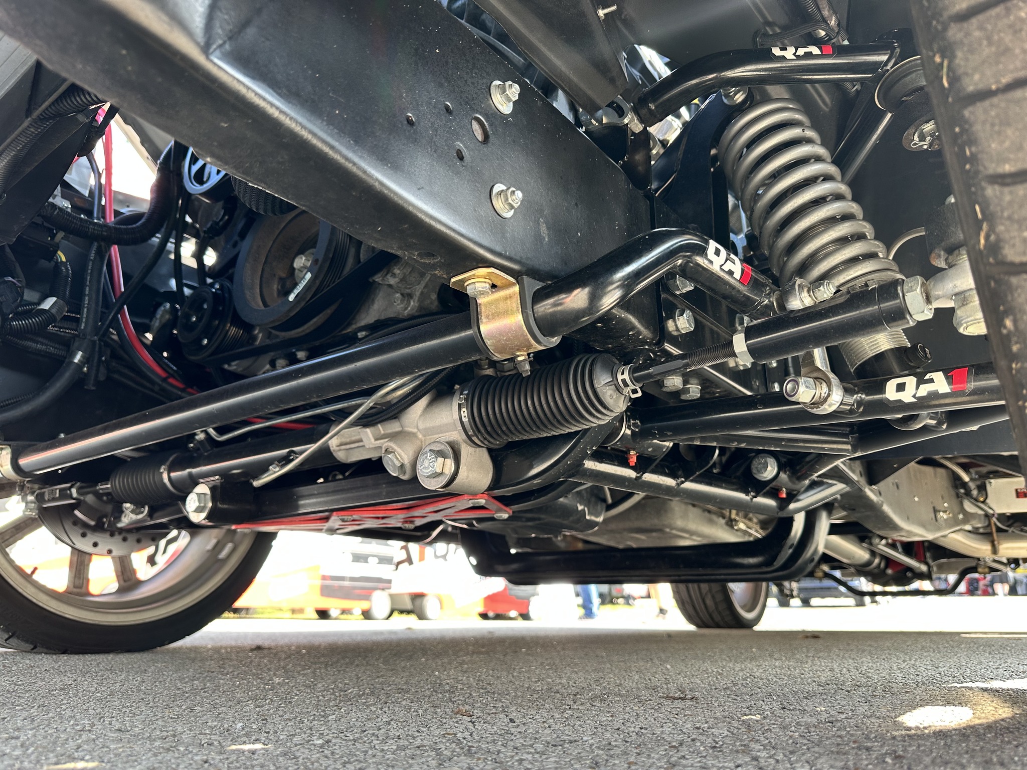 QA1 tubular sway bar installed on car